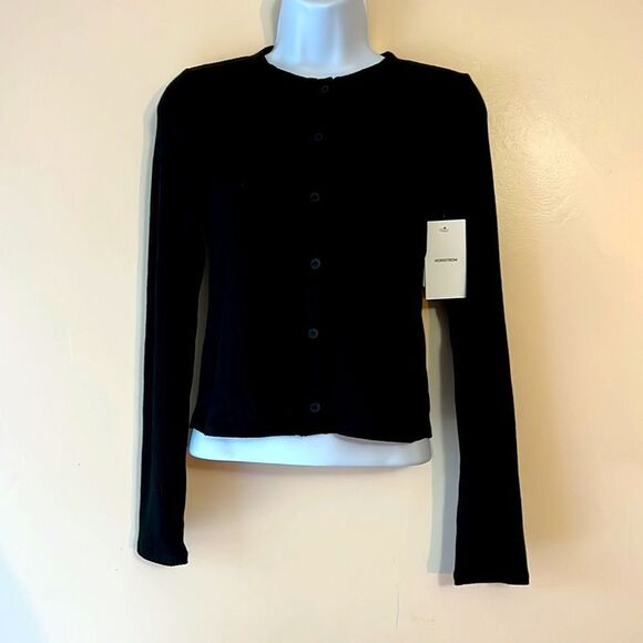 Nordstrom Gray Cropped Button Down Sz Junior XL - Picture 2 of 4